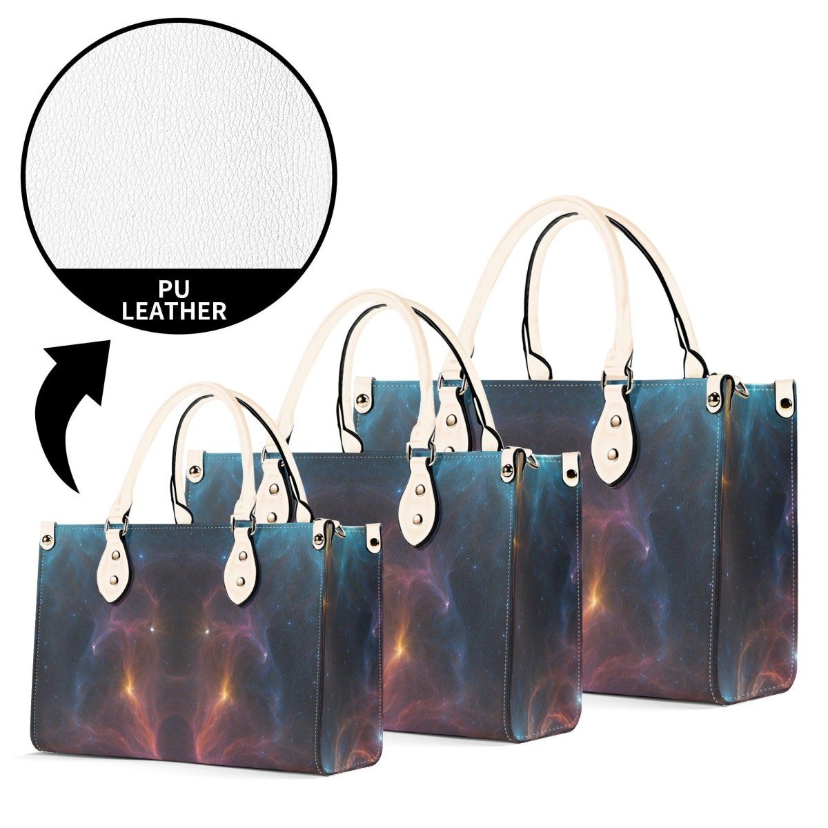 Celestial Print Leather Handbag - Iron Phoenix GHG