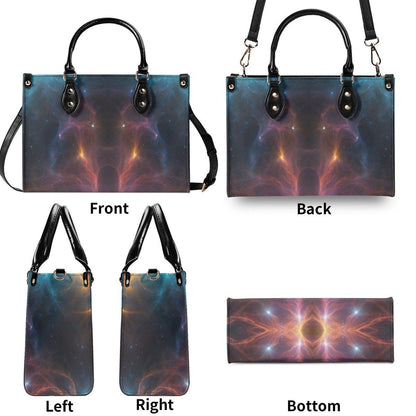 Celestial Print Leather Handbag - Iron Phoenix GHG