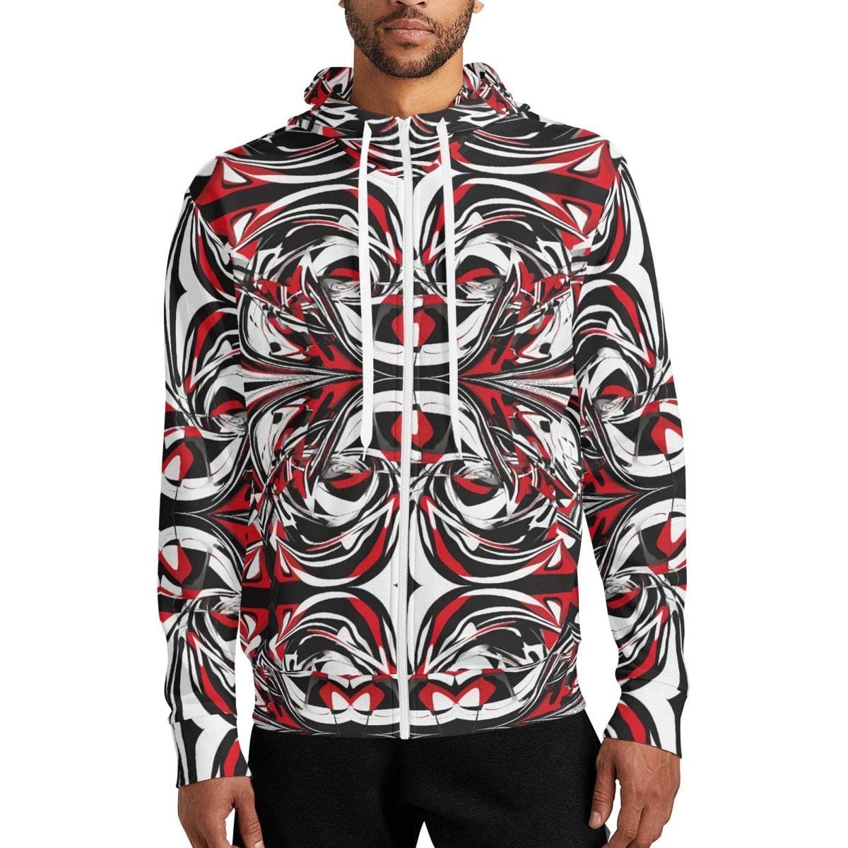 Men's Full Zip Turtleneck Hoodie - Iron Phoenix GHG