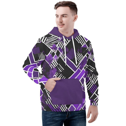 Bold Purple Abstract Hoodie - Iron Phoenix GHG