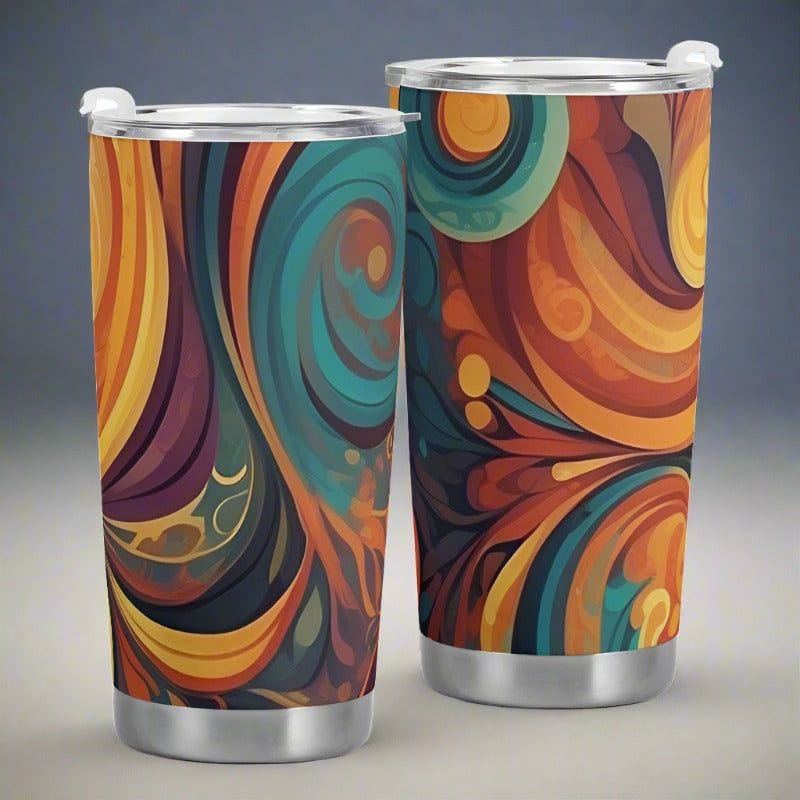 Nebula inspired travel mug - Aurora Waves - Iron Phoenix GHG