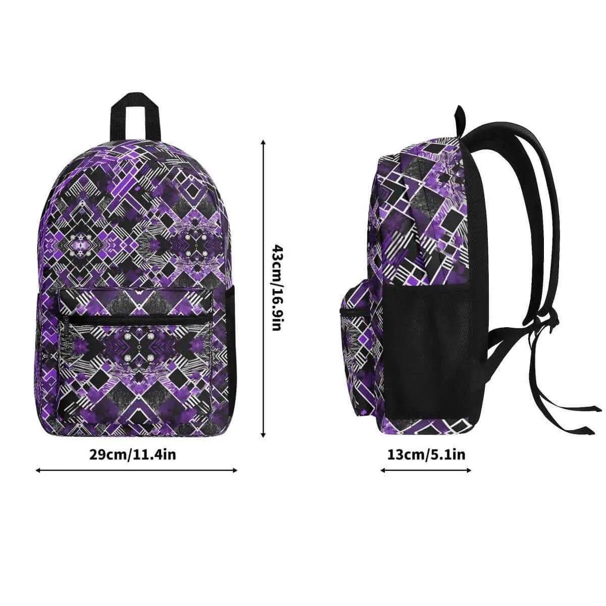 Purple Abstract Backpack | Modern Gamer School Bag