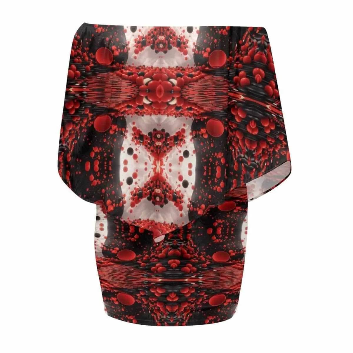 "Crimson Splatter" Off-the-Shoulder Dress| Iron Phoenix GHG
