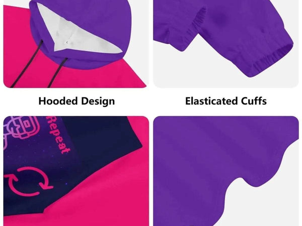 Eat Sleep Game Repeat Color-Block Hoodie