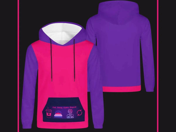 Eat Sleep Game Repeat Color-Block Hoodie