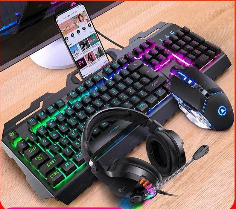 Pc Gaming accessory set Keyboard Mouse Headset Combo 3200DPI  HD Audio - Iron Phoenix GHG