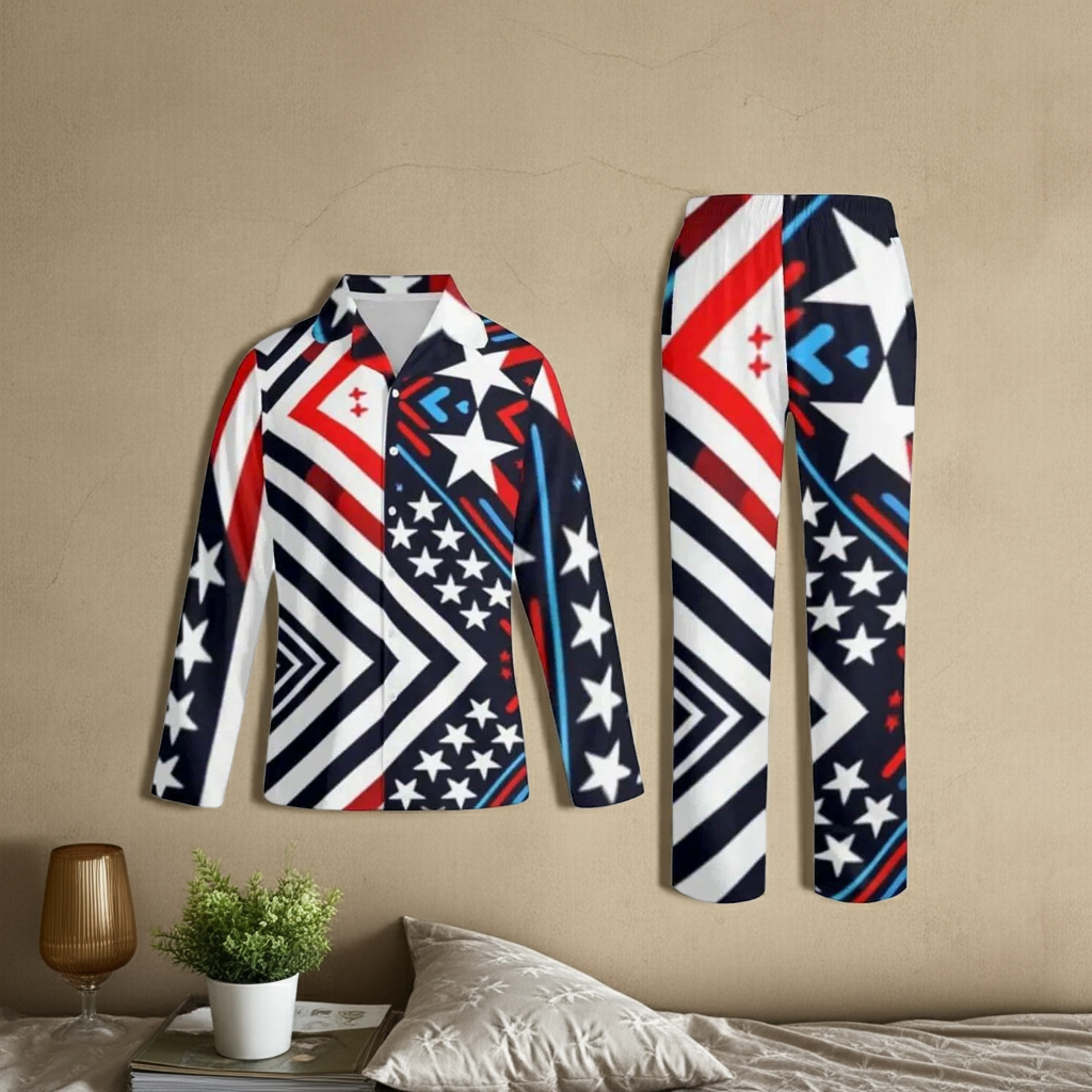Patriotic Pajama Set | American Flag Style Loungewear - Iron Phoenix GHG