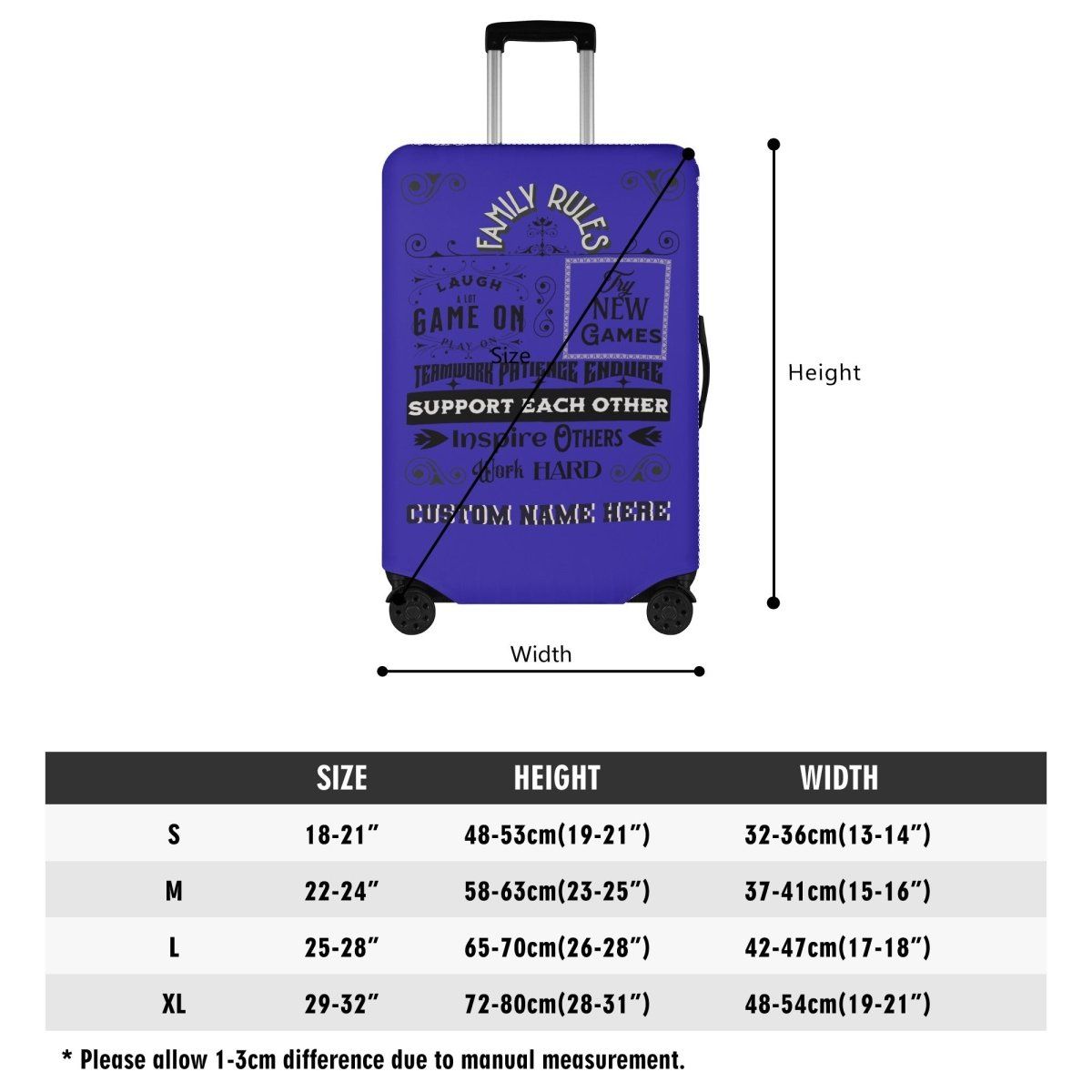 Family Gaming Rules Luggage Cover - Iron Phoenix GHG