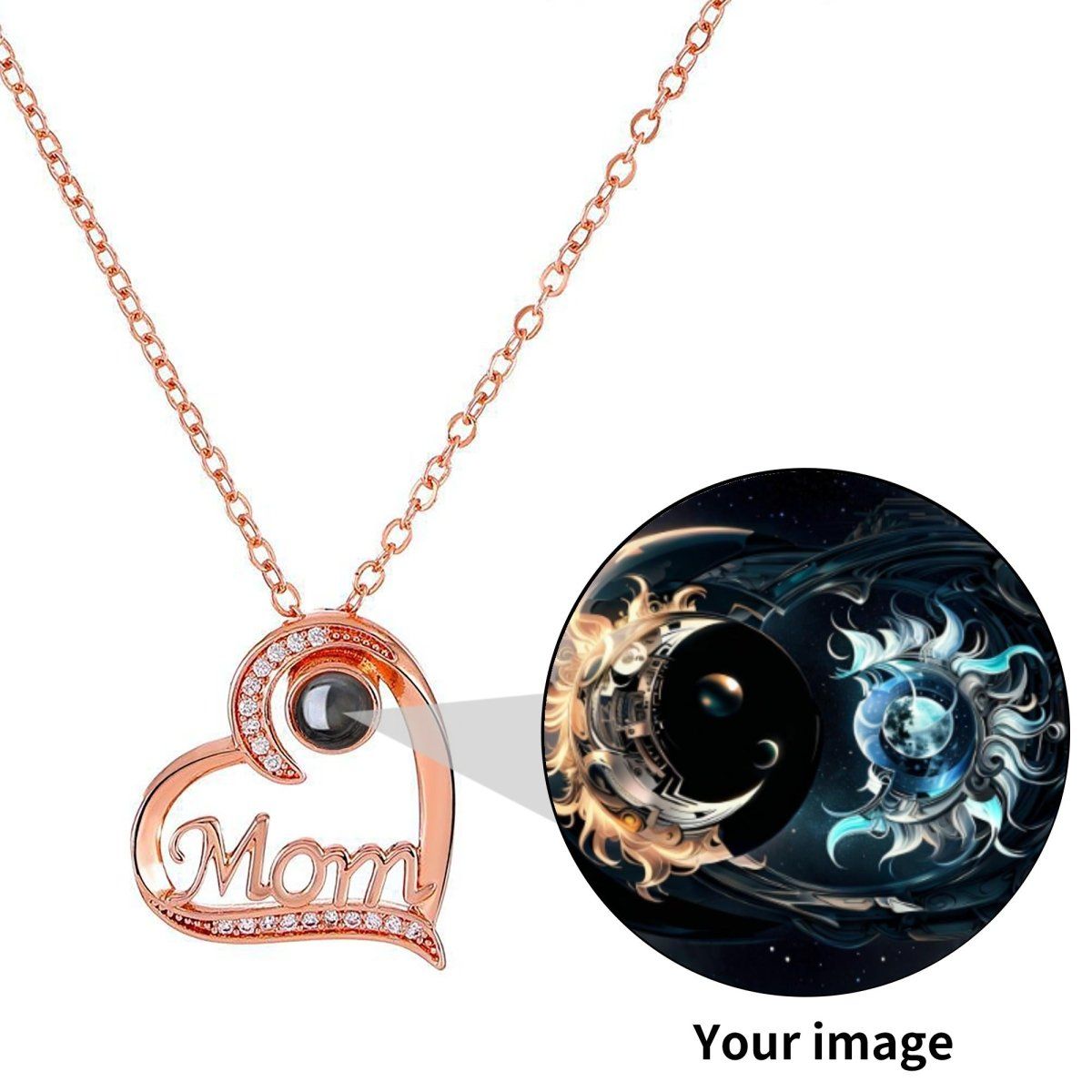 Personalized Photo Necklace Heart - Iron Phoenix GHG
