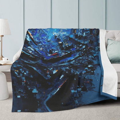 Premium Fleece Blanket with Soft Blue Crystals - Perfect for Cozy Nights and Relaxation - Iron Phoenix GHG