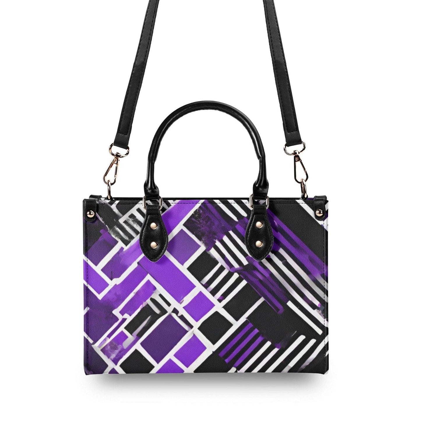 Purple Pixelated Women's Handbag- Stylish and Functional - Iron Phoenix GHG