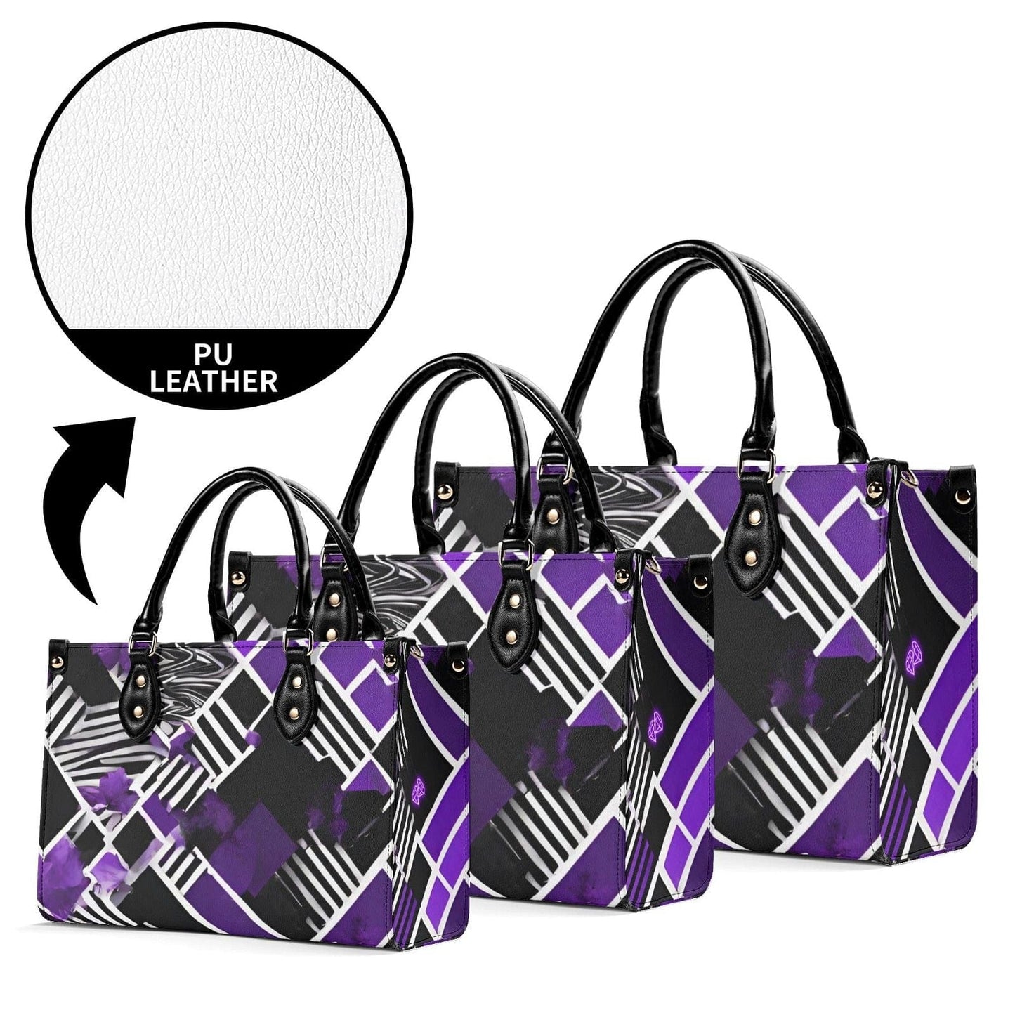 Purple Pixelated Women's Handbag- Stylish and Functional - Iron Phoenix GHG