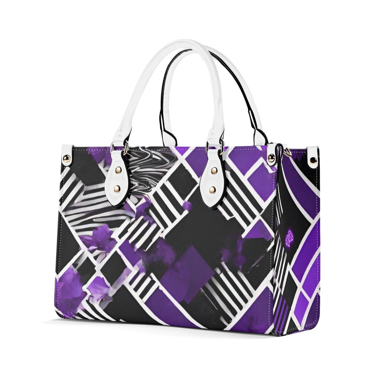 Purple Pixelated Women's Handbag- Stylish and Functional - Iron Phoenix GHG