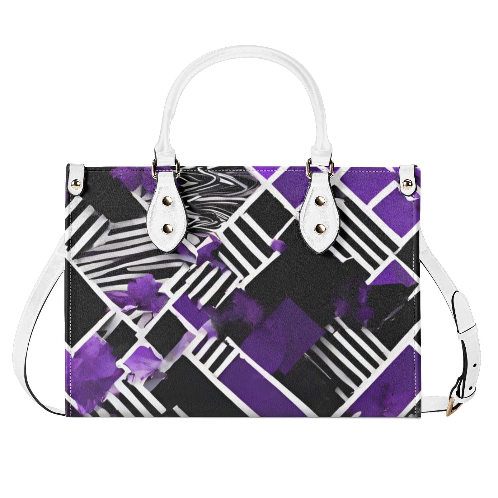 Purple Pixelated Women's Handbag- Stylish and Functional - Iron Phoenix GHG