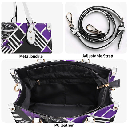 Purple Pixelated Women's Handbag- Stylish and Functional - Iron Phoenix GHG