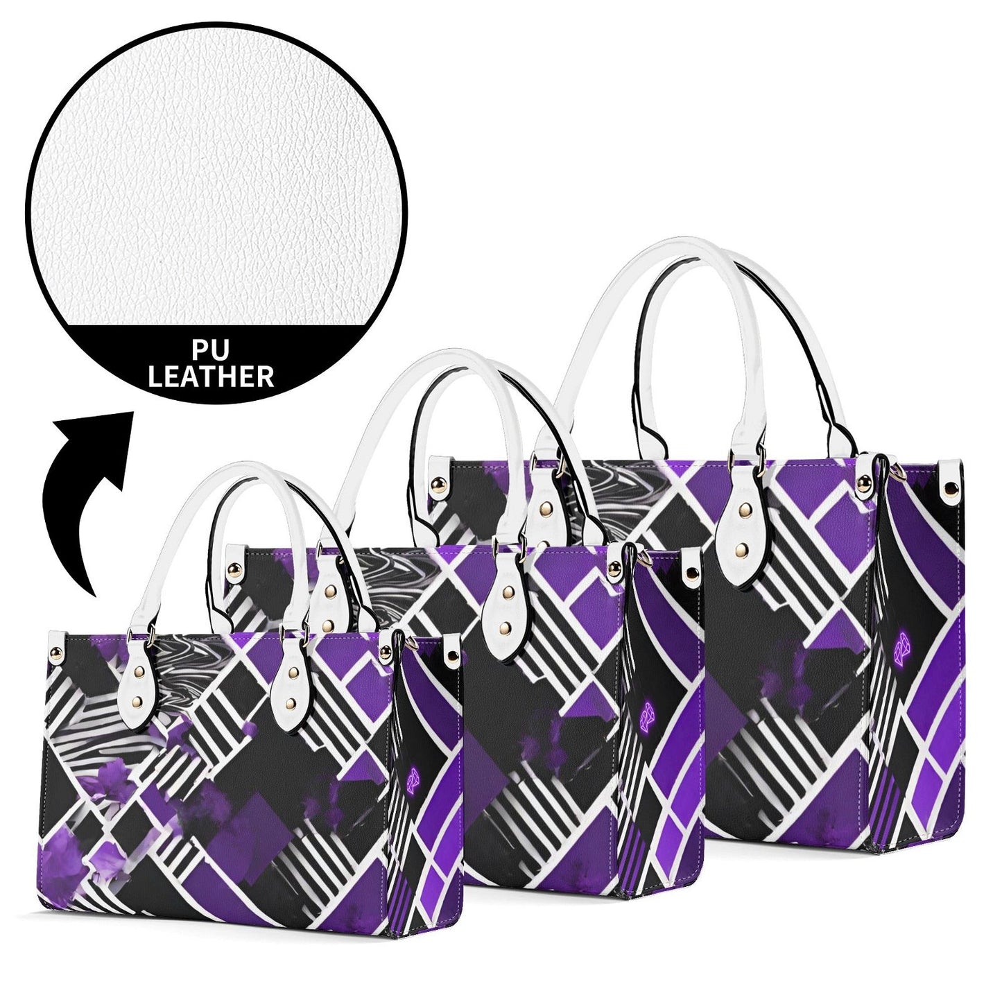 Purple Pixelated Women's Handbag- Stylish and Functional - Iron Phoenix GHG
