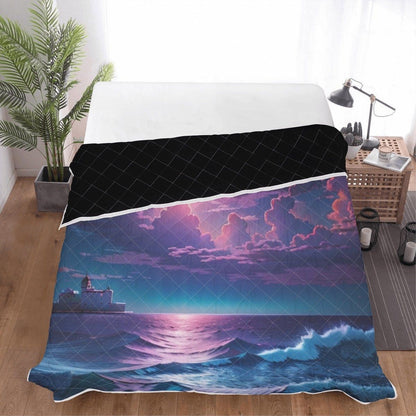 Purple Sun Set Quilt Bedding - Soft Cozy and Perfect for Your Bedroom - Iron Phoenix GHG