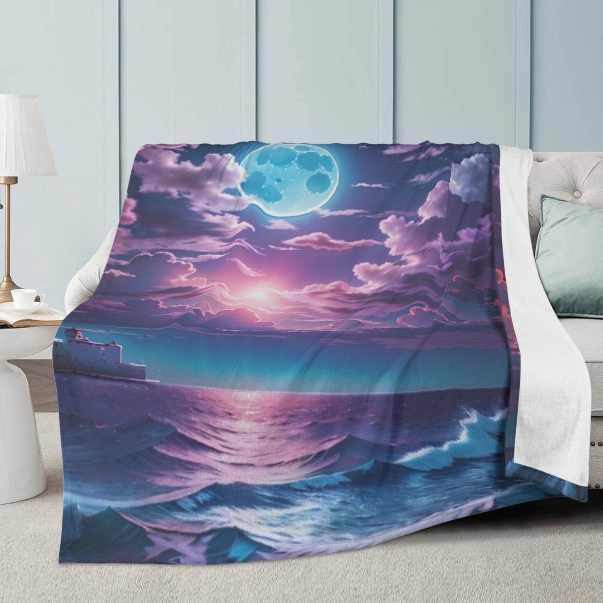 Purple Sunset Premium Fleece Blanket - Soft Polyester for Cozy Nights - Iron Phoenix GHG