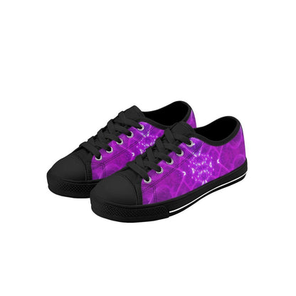 Purple  White Low Top Canvas Shoes for Kids - Lightweight  Stylish - Iron Phoenix GHG