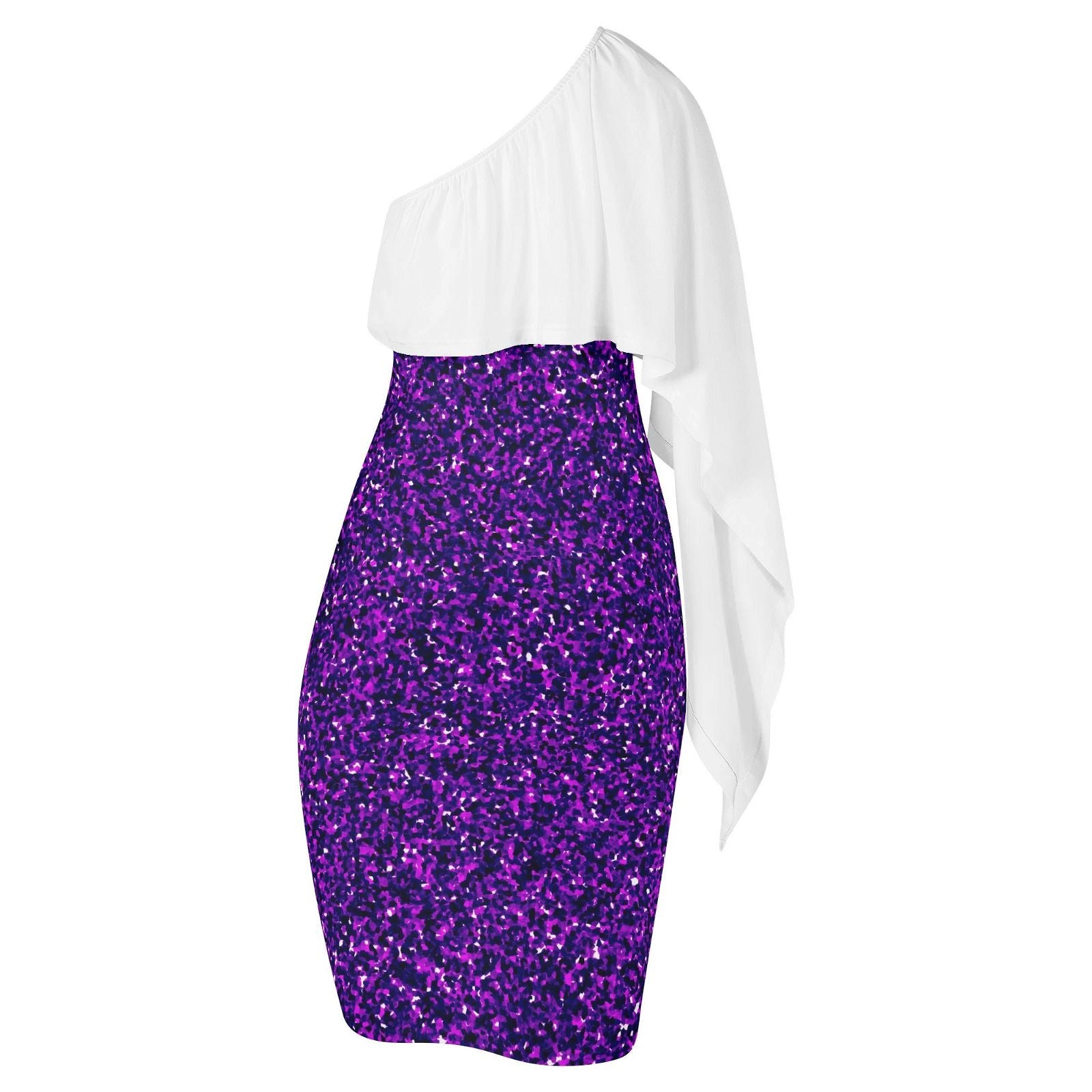 Purple and White Asymmetric Dress - Iron Phoenix GHG