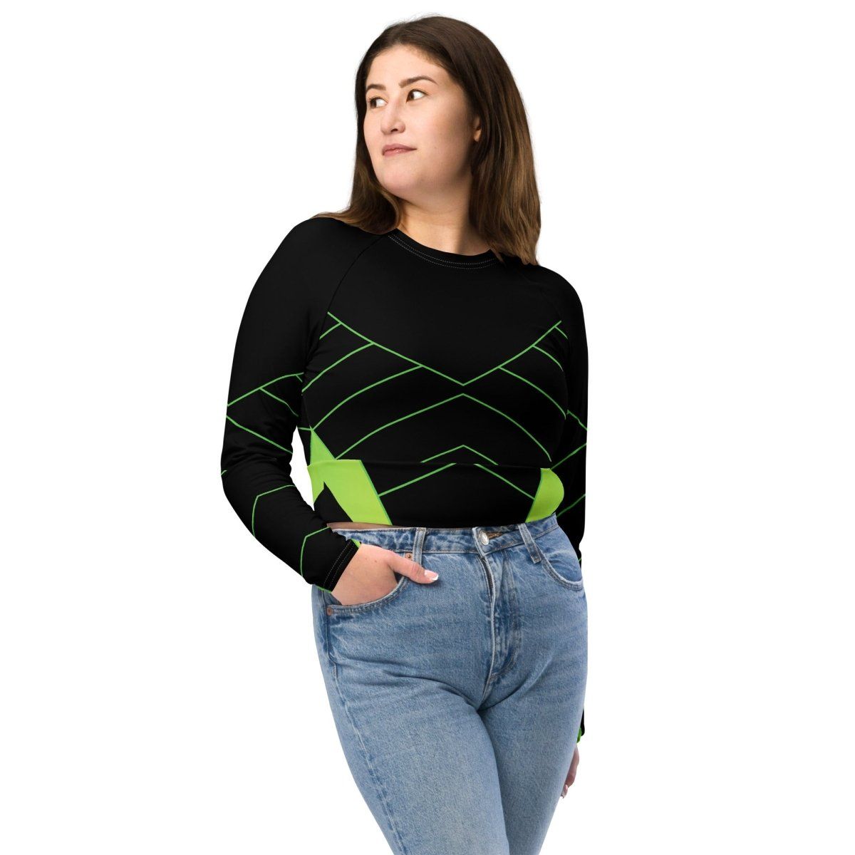 Recycled long-sleeve crop top - Iron Phoenix GHG