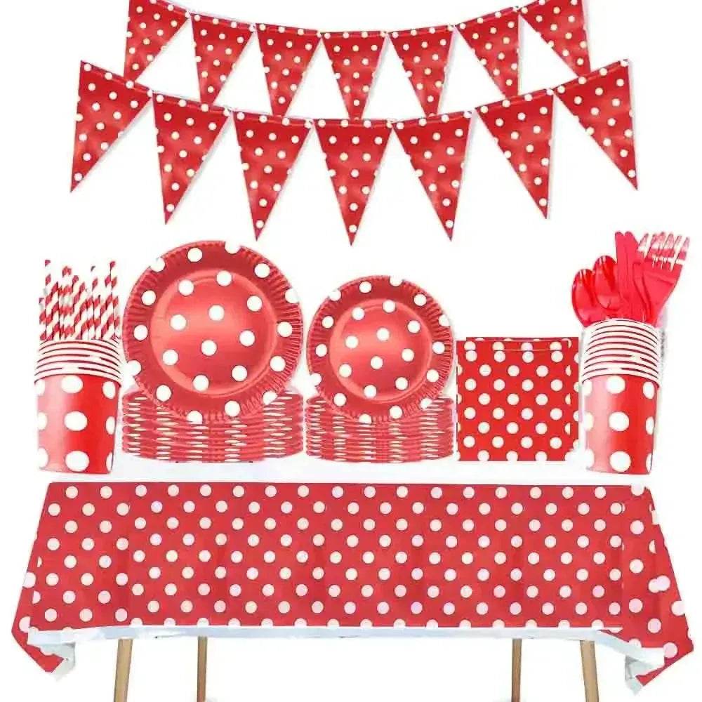 Party Set - Red Dot Disposable Cups & Napkins - Iron Phoenix GHG