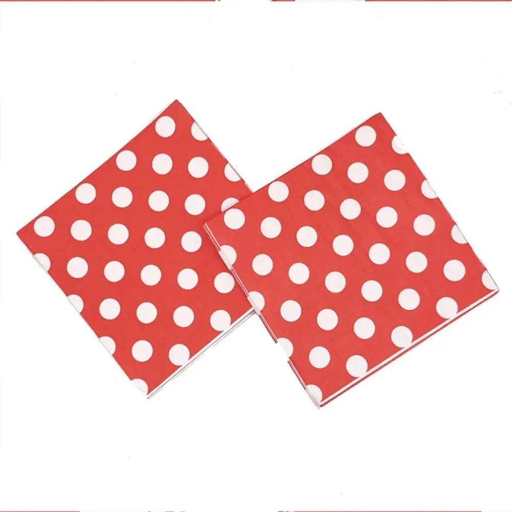 Party Set - Red Dot Disposable Cups & Napkins - Iron Phoenix GHG