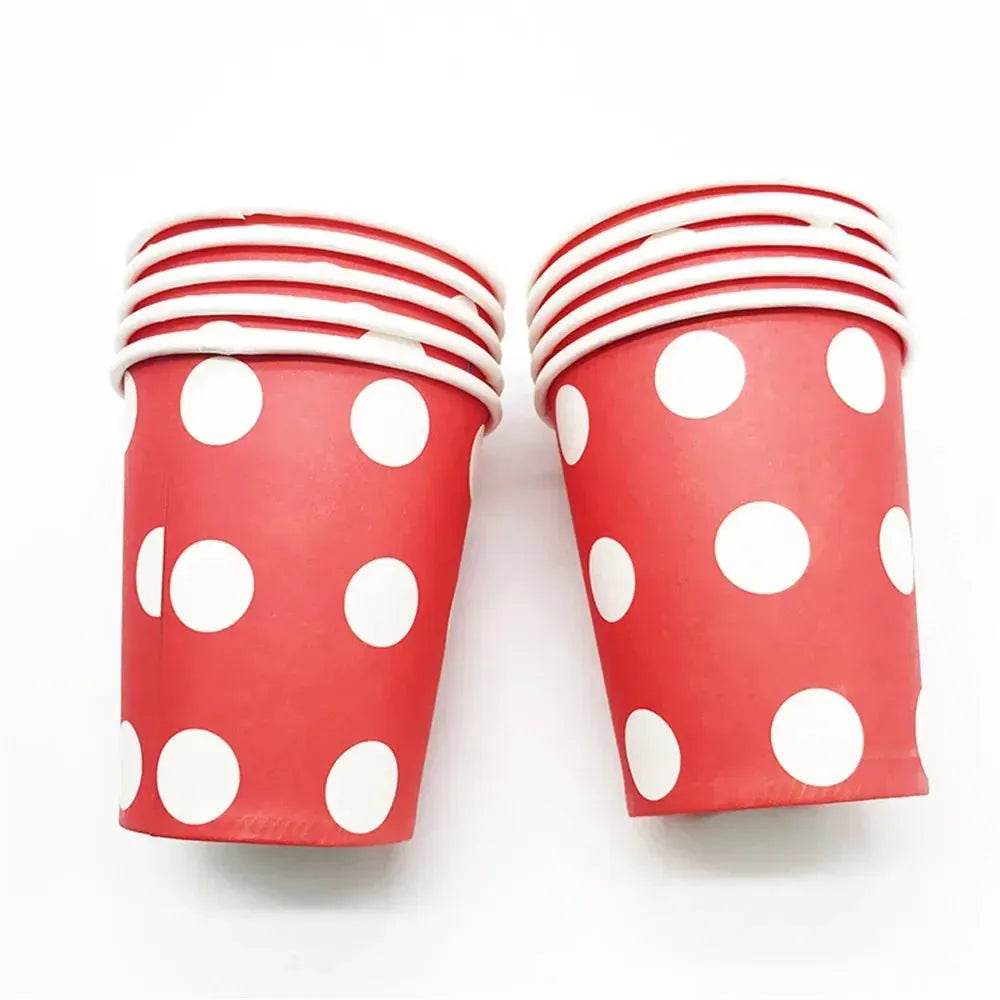 Party Set - Red Dot Disposable Cups & Napkins - Iron Phoenix GHG