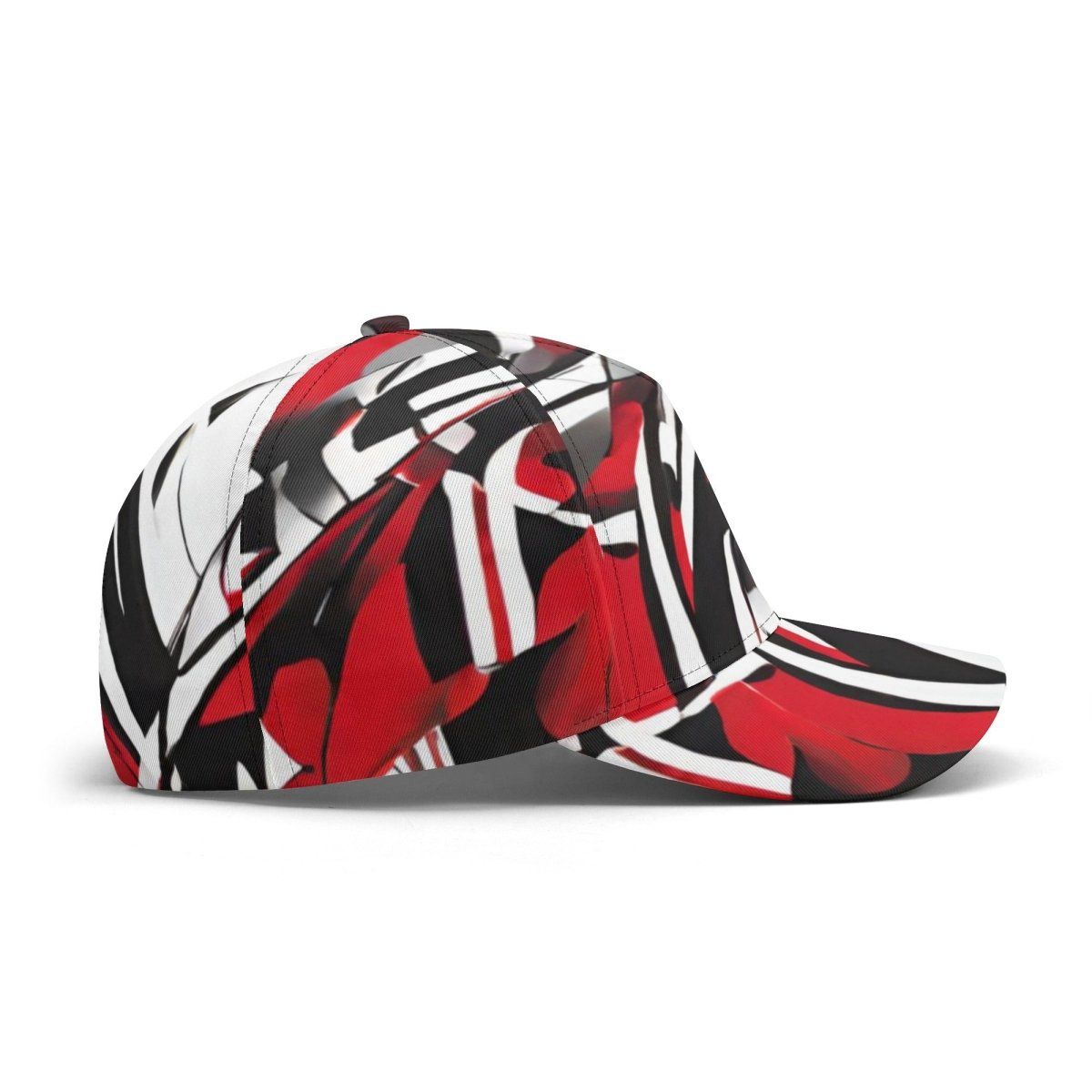 Red Black Grey White All-Over Print Baseball CapRed Black Grey and White All-Over Print Baseball Cap Add Some Style to Your Outfit - Iron Phoenix GHG
