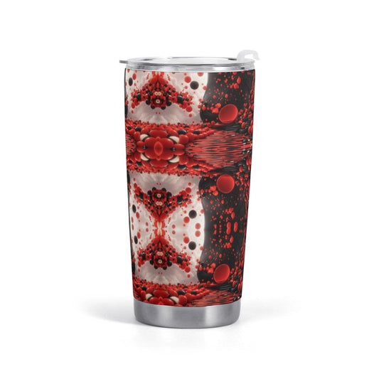 Red Black and White All Over Print Car Cup - Graphic Design Reusable - Iron Phoenix GHG