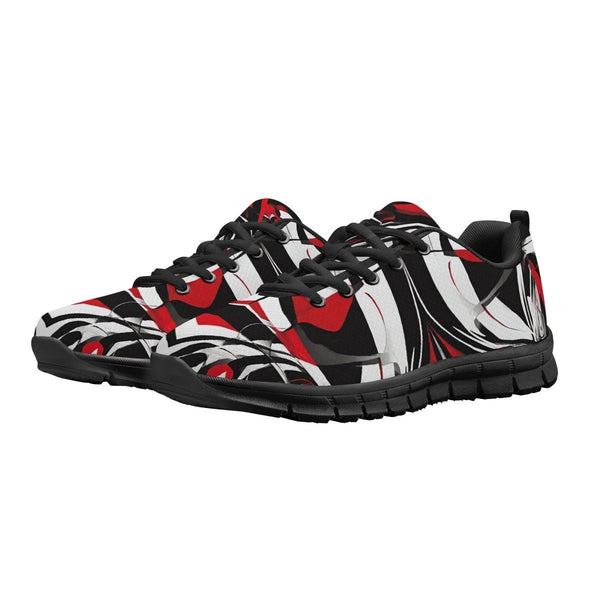 Red White and Black Mens Running Shoes Conquer Every Mile: High-Performance Men's Running Shoes for Ultimate Comfort and Style - Iron Phoenix GHG