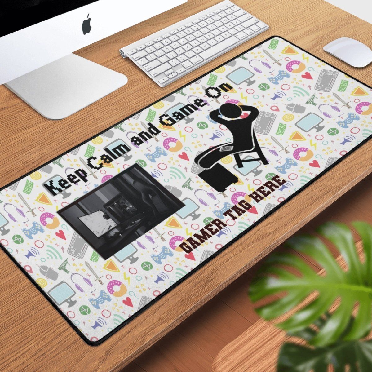 Retro Gaming Rectangle Mouse Mat - Keep Calm and Game On - Iron Phoenix GHG