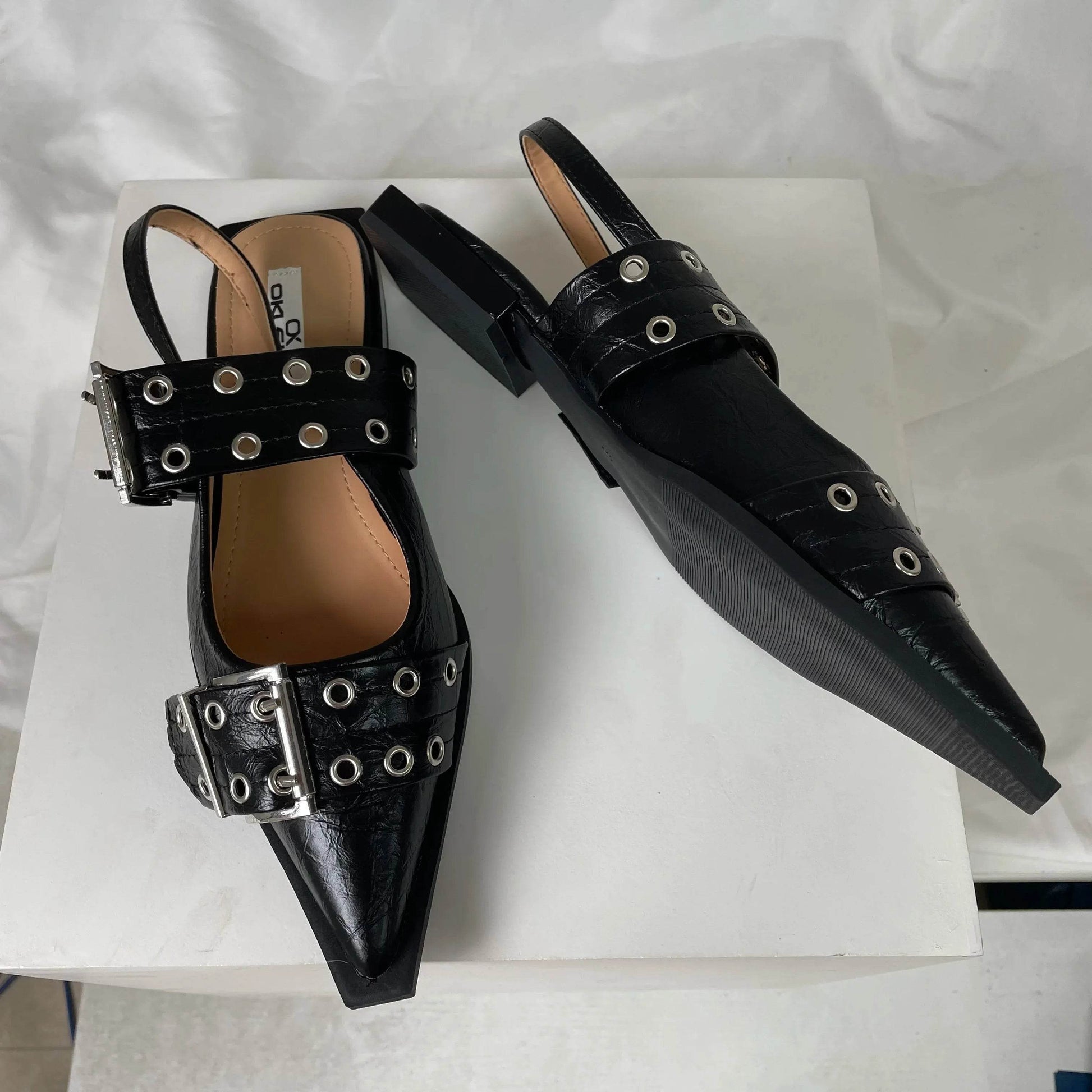 New Women Sandals Shoes Pointed Toe 2025 Spring Fashion Shallow Footwear Slingbacks Ladies Sandals Flats Shoes Big size - Iron Phoenix GHG