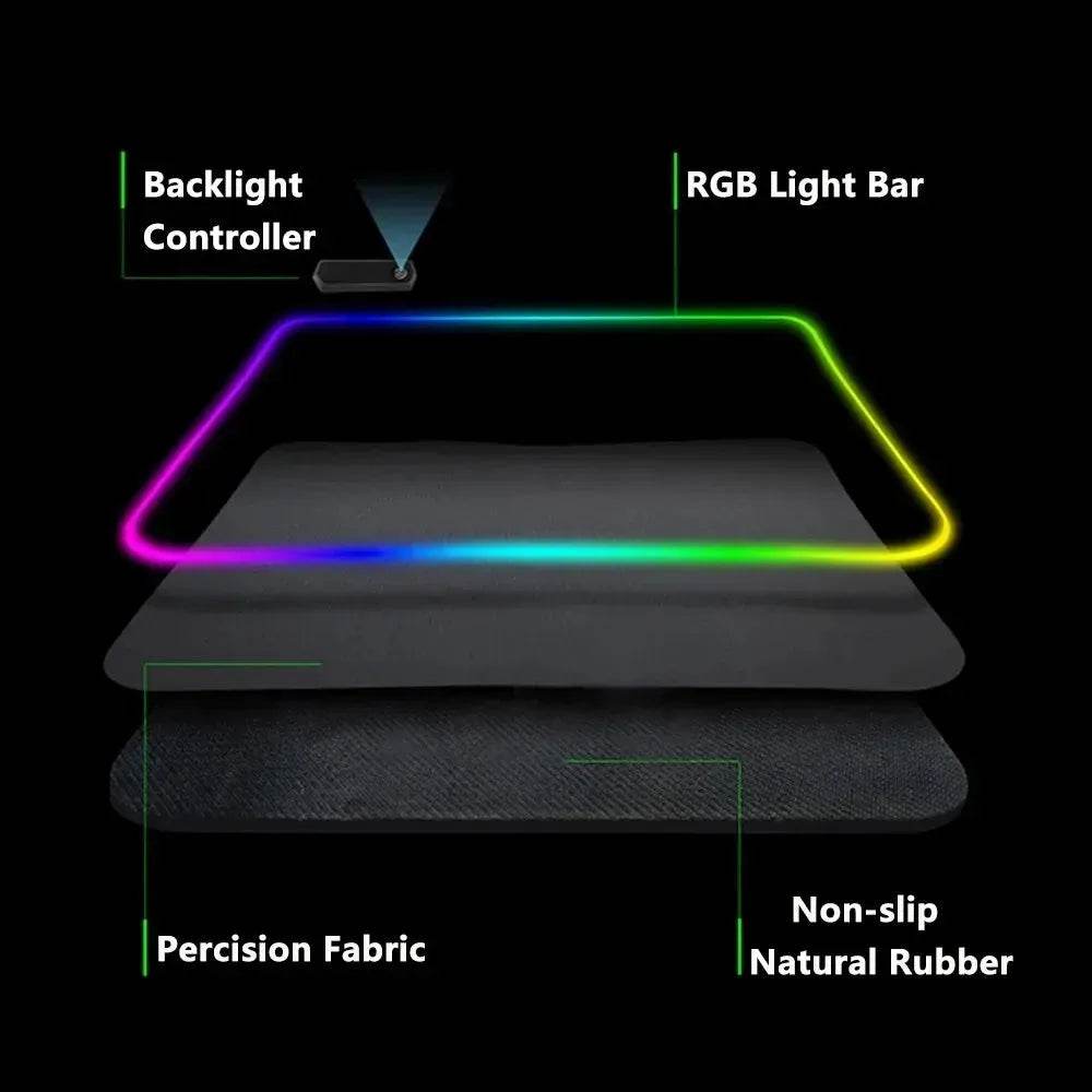 PrismPulse XXL RGB Geometry Mouse Pad Eco 2025 - Iron Phoenix GHG