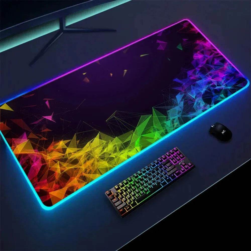 PrismPulse XXL RGB Geometry Mouse Pad Eco 2025 - Iron Phoenix GHG