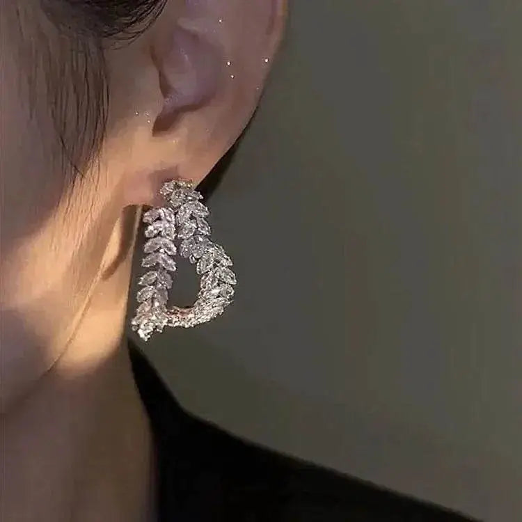 Drop Earrings - Eco MOONBIFFY Heart Zircon Luxury - Iron Phoenix GHG