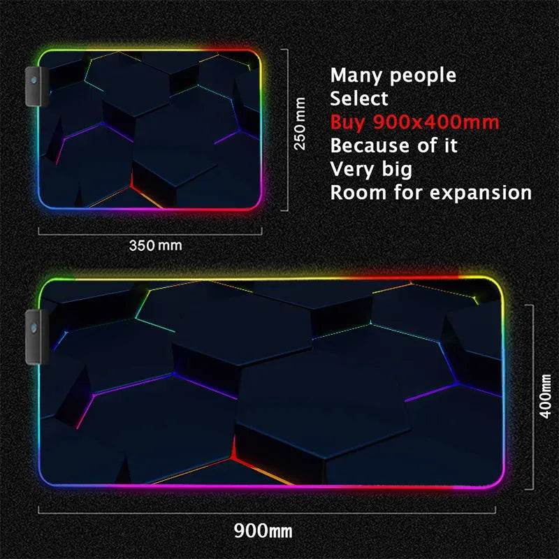 PrismPulse XXL RGB Geometry Mouse Pad Eco 2025 - Iron Phoenix GHG