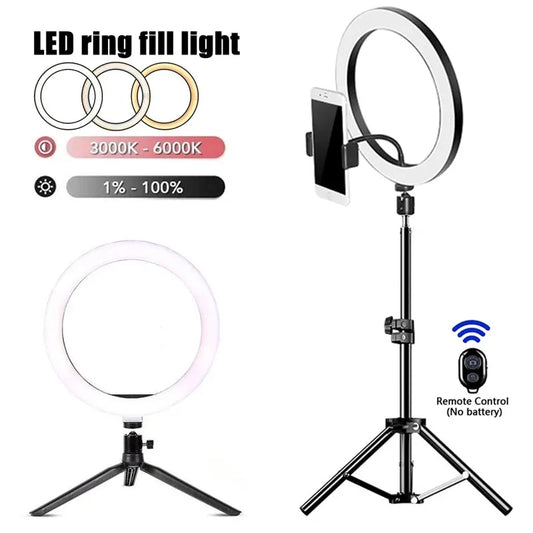 LED Selfie Ring Light With Tripod Bi-Color (by Fomscvka) Eco 2025 - Iron Phoenix GHG