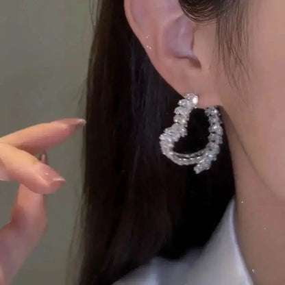 Drop Earrings - Eco MOONBIFFY Heart Zircon Luxury - Iron Phoenix GHG