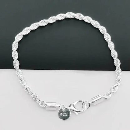 925 Sterling Silver Rope Bracelet 4mm (by SilverTwist) Eco 2025 - Iron Phoenix GHG