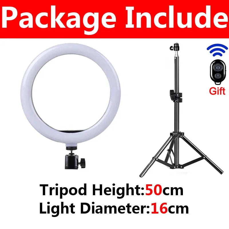 LED Selfie Ring Light With Tripod Bi-Color (by Fomscvka) Eco 2025 - Iron Phoenix GHG