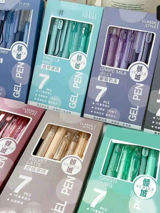 7pcs Gel Pen Set Boxed Press Iron Phoenix GHG 2025 - Iron Phoenix GHG