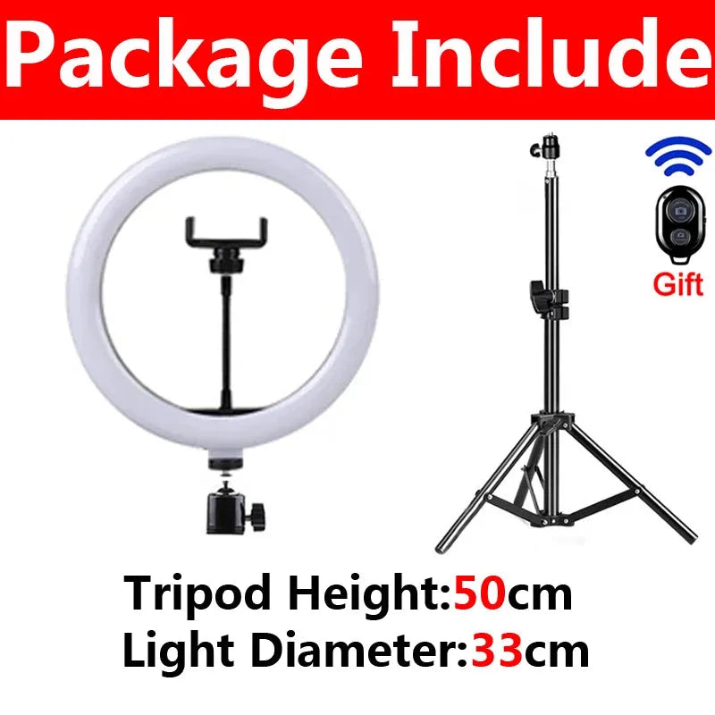 LED Selfie Ring Light With Tripod Bi-Color (by Fomscvka) Eco 2025 - Iron Phoenix GHG