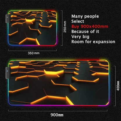 PrismPulse XXL RGB Geometry Mouse Pad Eco 2025 - Iron Phoenix GHG