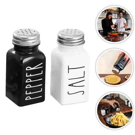 Salt Pepper Shaker - Eco Glass Seasoning Set - Iron Phoenix GHG