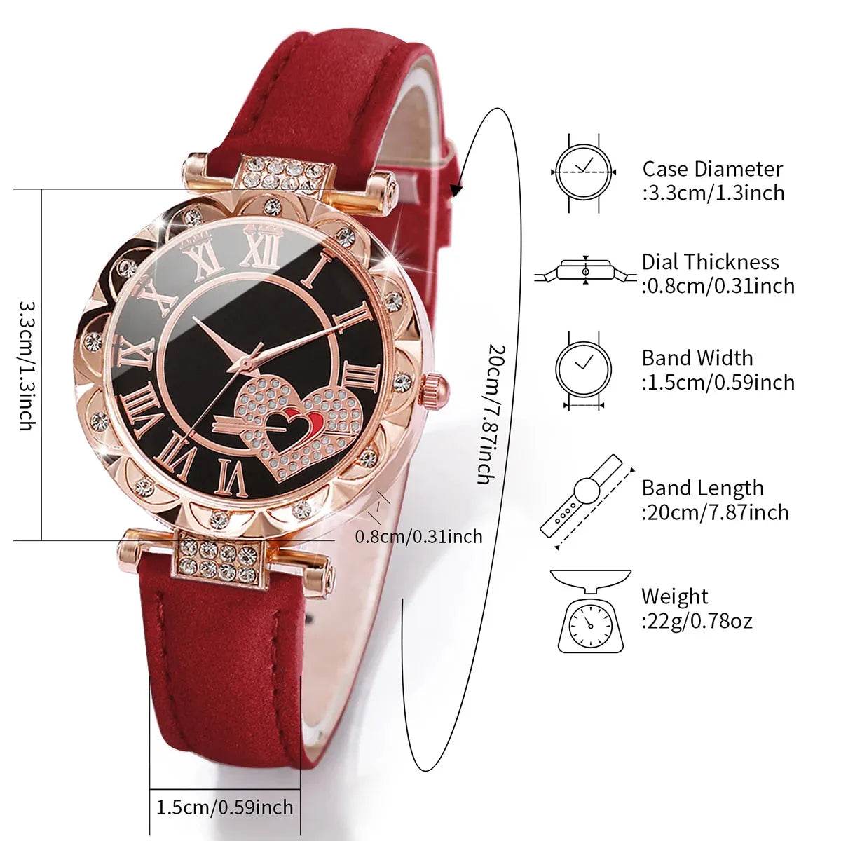 Fashion Roma Heart Watch Set Iron Phoenix GHG 2025 - Iron Phoenix GHG