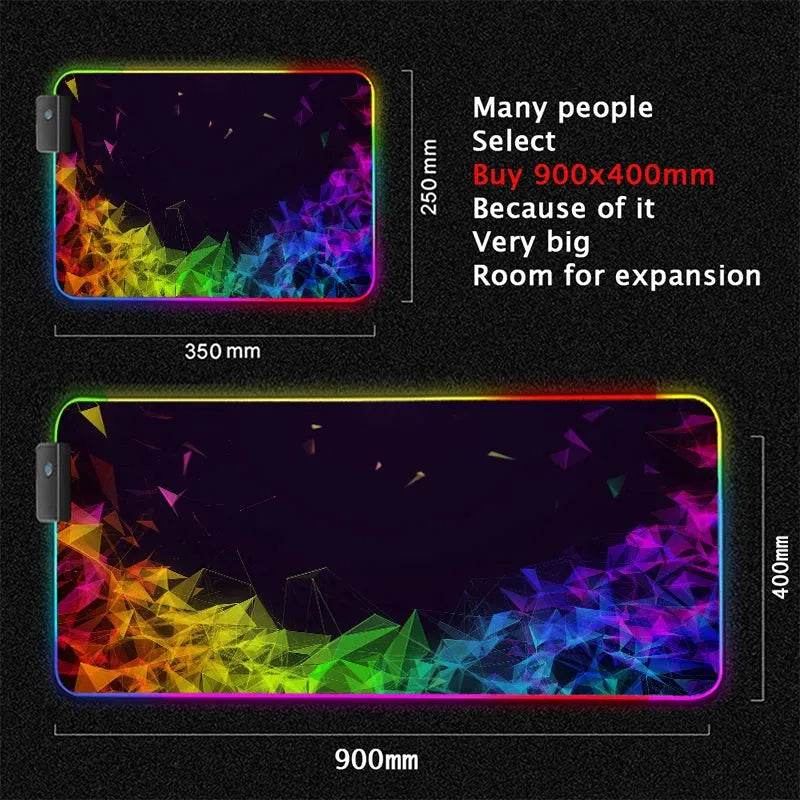 PrismPulse XXL RGB Geometry Mouse Pad Eco 2025 - Iron Phoenix GHG