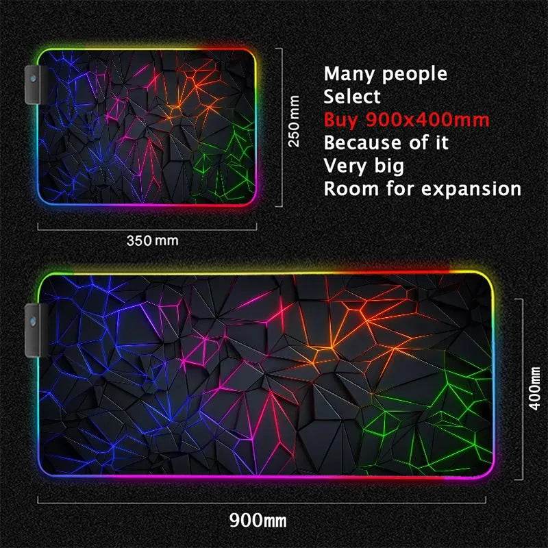 PrismPulse XXL RGB Geometry Mouse Pad Eco 2025 - Iron Phoenix GHG