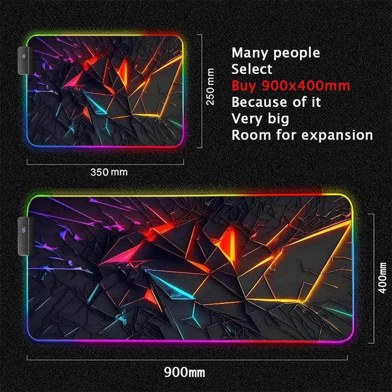 PrismPulse XXL RGB Geometry Mouse Pad Eco 2025 - Iron Phoenix GHG