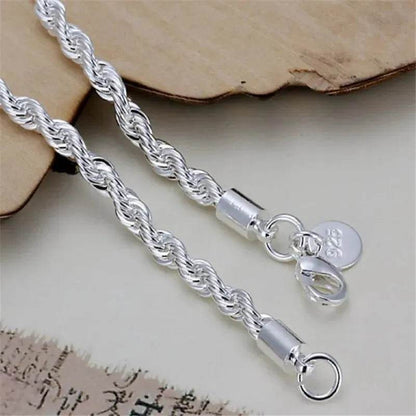 925 Sterling Silver Rope Bracelet 4mm (by SilverTwist) Eco 2025 - Iron Phoenix GHG